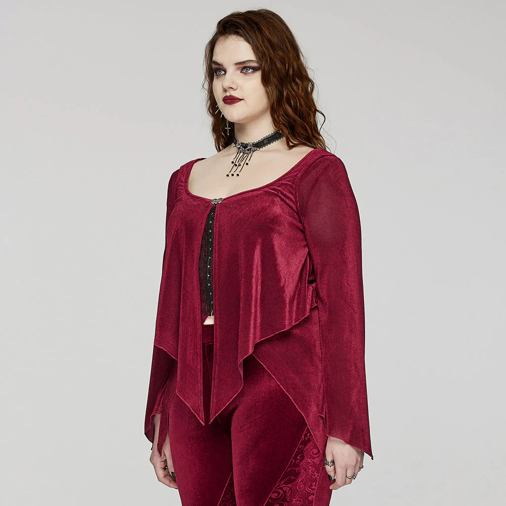 DY-1624XDF Gothic Elegance Layered Long Sleeve Mesh Shirt - Image 80