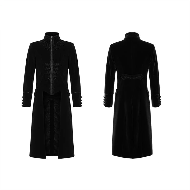 WY-1251XCM Elaborately embroidered gothic mid-length coat - Image 5