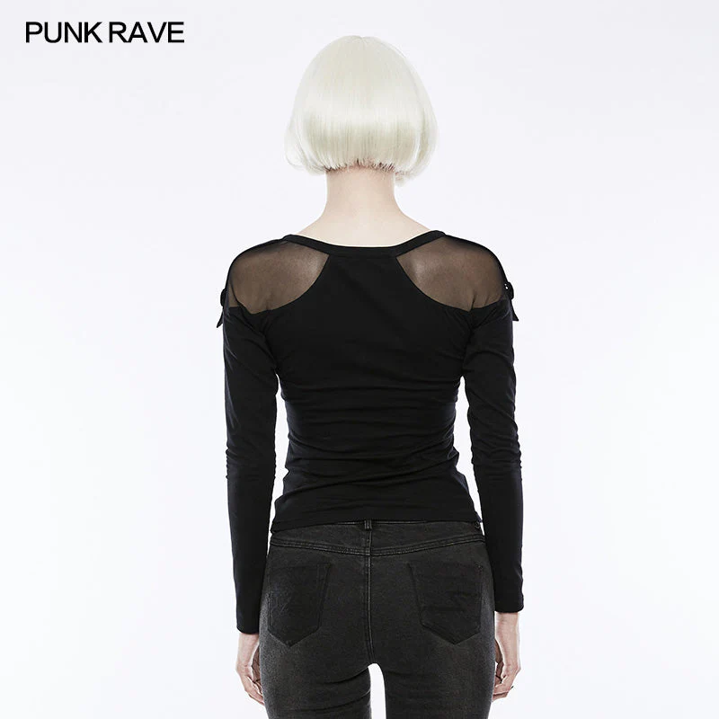 OT-500 Elastic Drawstring Gothic T-shirt For Women - Image 3
