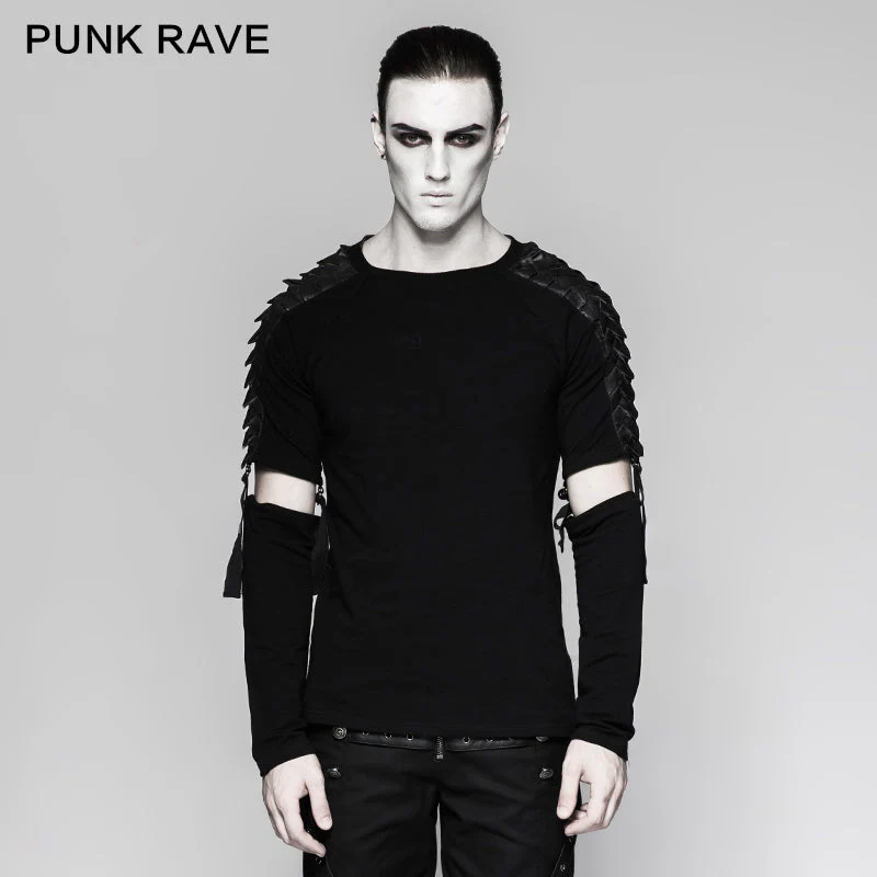 T-460 European Style Detachable Sleeves Cotton Punk T-shirts