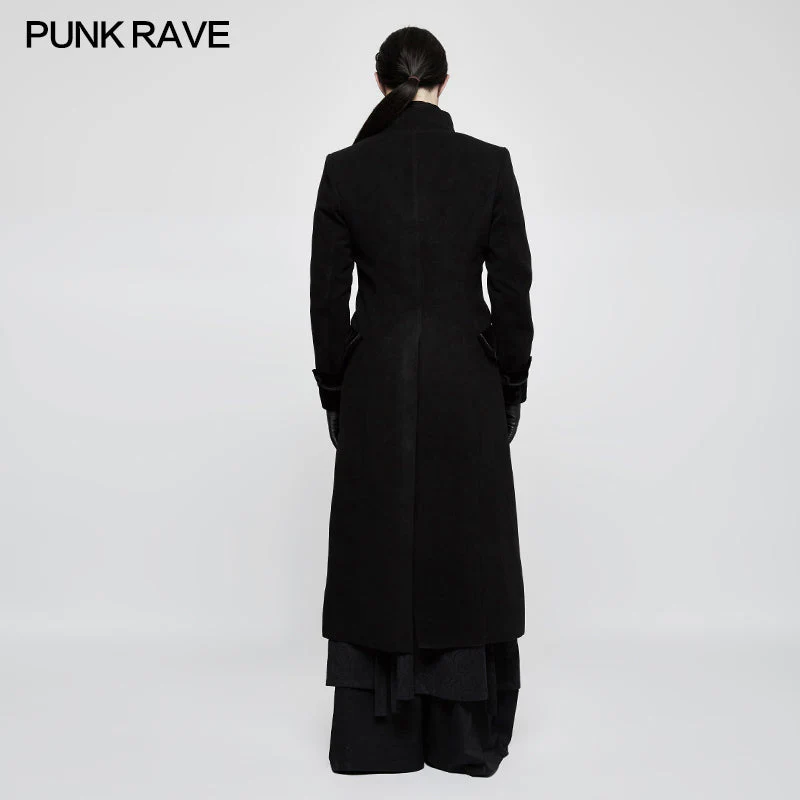 Y-798 Exquisite Gorgeous Long black Gothic Coat For Men - Image 3
