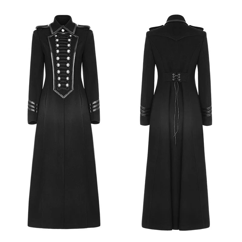 WY-892 Exquisite Woolen Gothic Jacket Uniform Retro Trench Coat - Image 4
