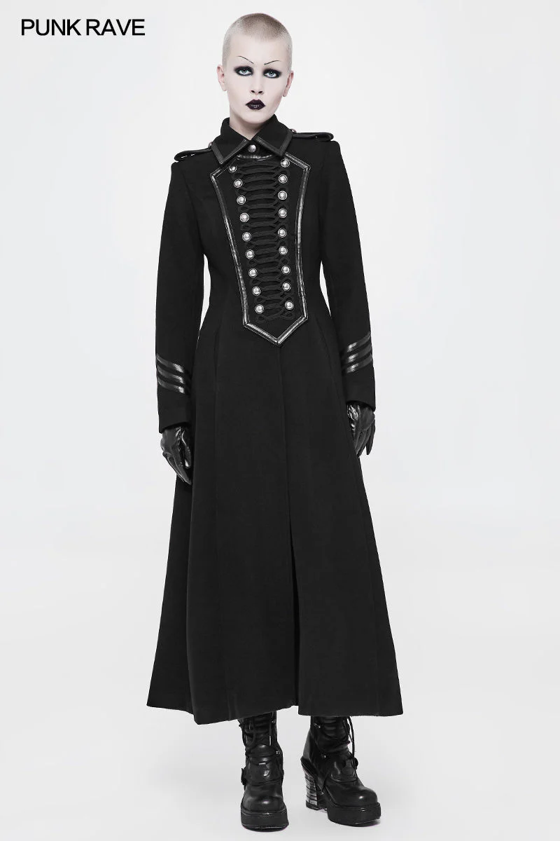 WY-892 Exquisite Woolen Gothic Jacket Uniform Retro Trench Coat - Image 6