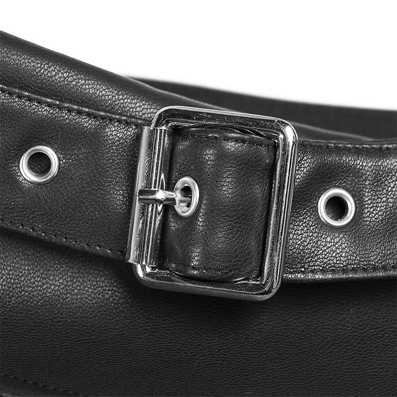 OPQ-454 Fake waistband A pendulum leather half skirt - Image 4
