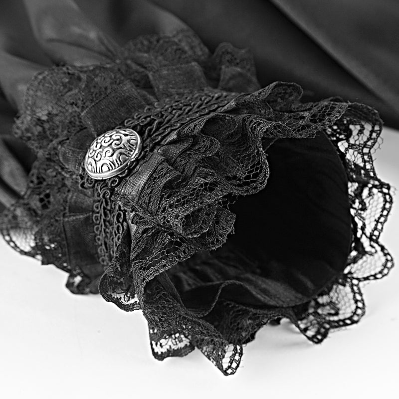Y-599 Fancy Silk Gothic Shirt For Stage With Lace High Collar - Image 5