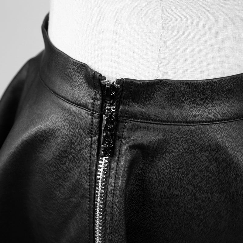 PQ-025 Fashion black Leather Punk Skirt - Image 4