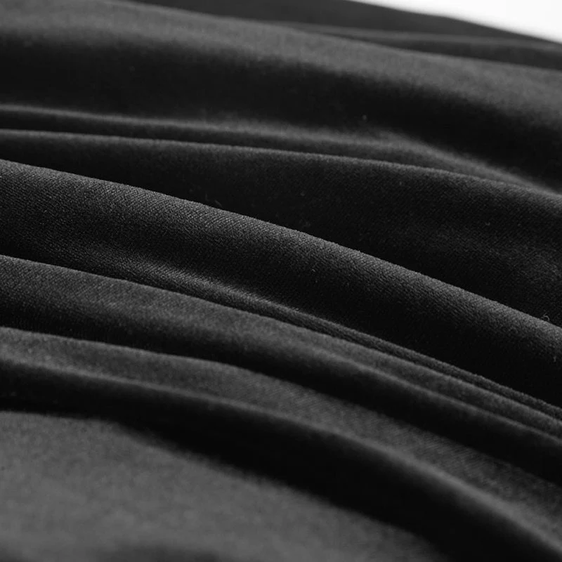 Q-262 Fashion black Long Satin Wool Gothic Skirt - Image 5