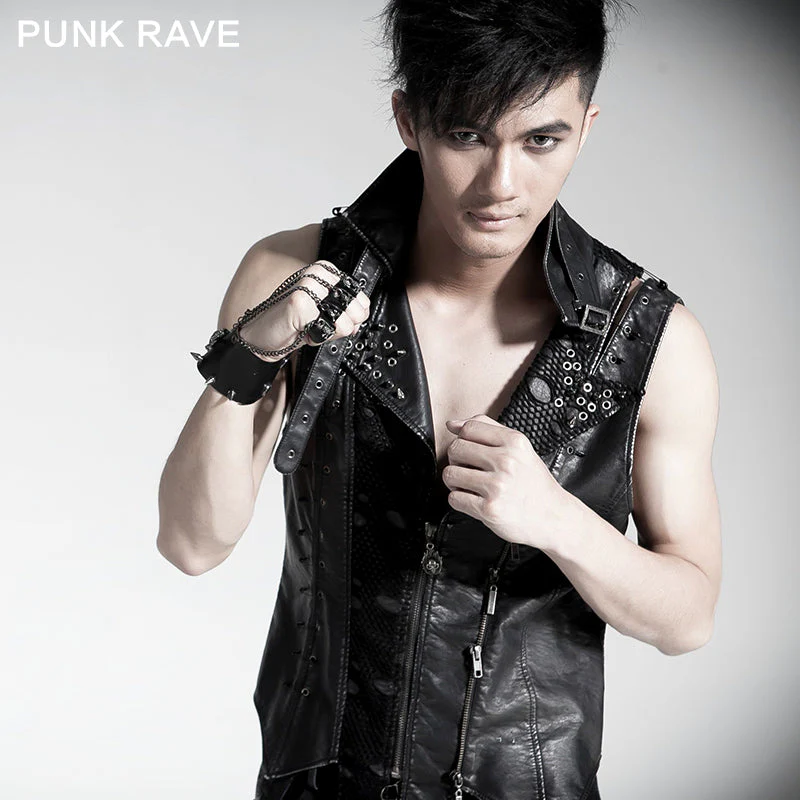 S-114 Fashion black Metal Removable Finger Gloves With Ring Accessories - Image 3