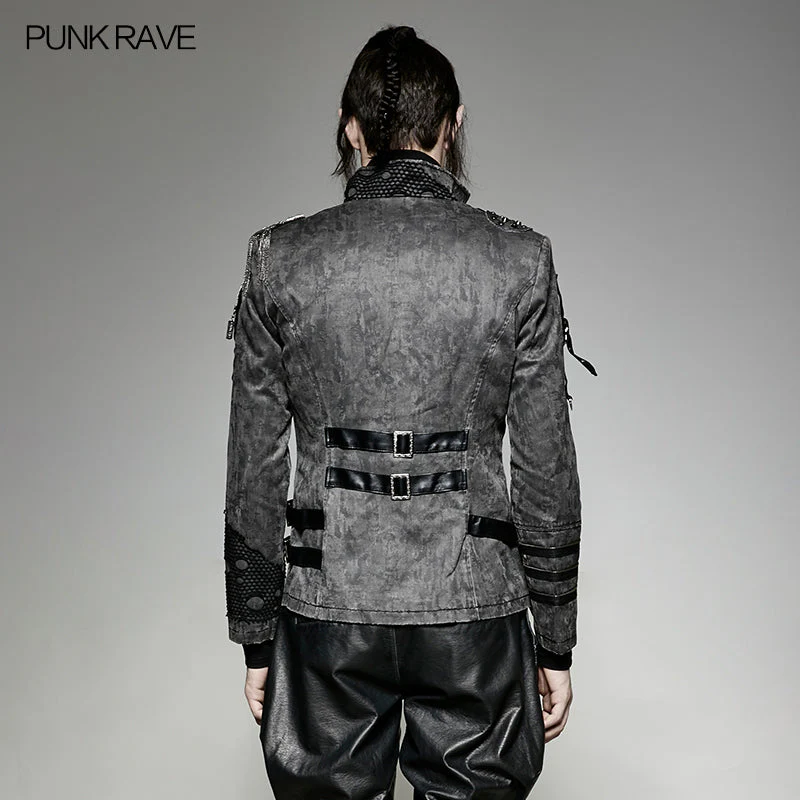 Y-306 Fashion Handsome Popular Military Punk Coat - Image 3
