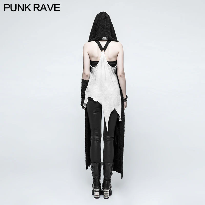 OPM-047 Fashion Heavy Wool Gothic Accessories Hooded Scarf For Women - Image 3