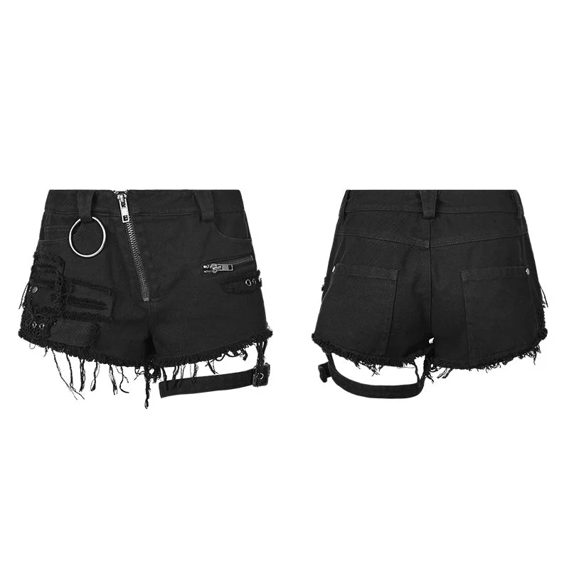 WK-311 Fashion Inelastic Short Punk Pants With Rivet And Metal Decoration - Image 4