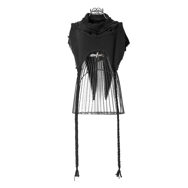S-125 Fashion Ladies Knitted black Wool Hood Accessories - Image 4