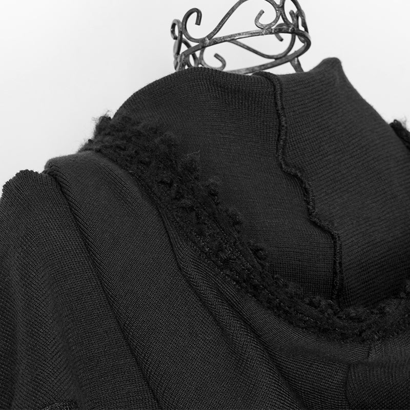 S-125 Fashion Ladies Knitted black Wool Hood Accessories - Image 5