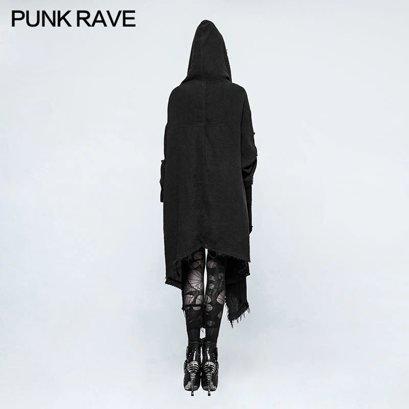 OPY-228 Fashion Loose Death black Punk Hoodies Coat For Women - Image 3