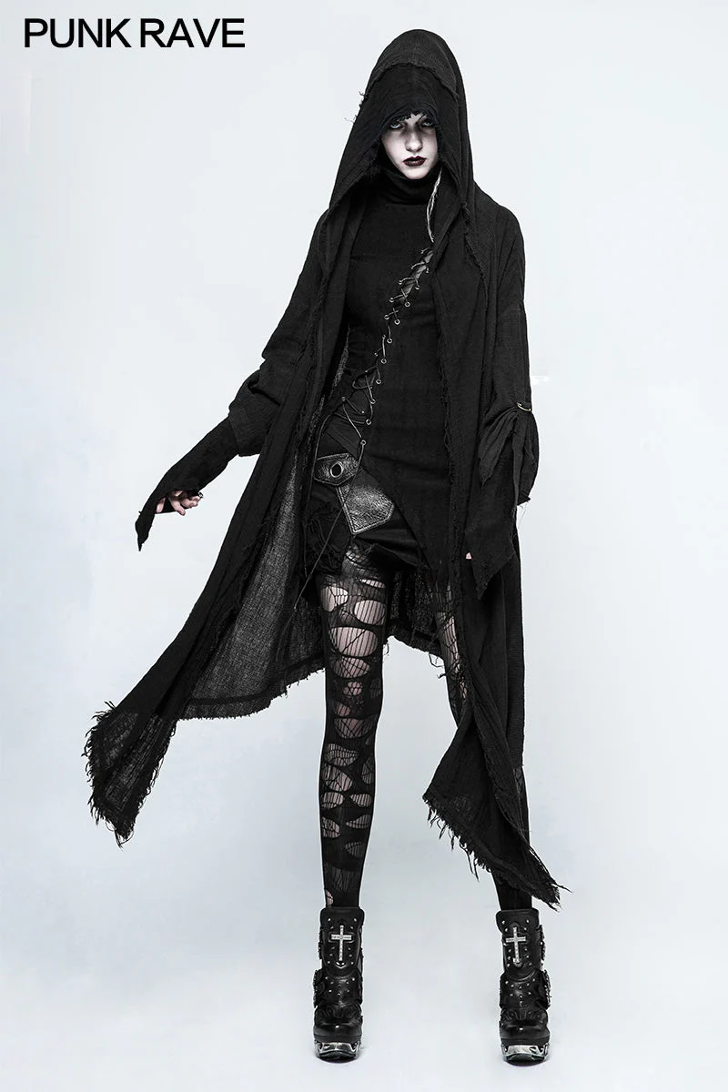 OPY-228 Fashion Loose Death black Punk Hoodies Coat For Women - Image 6