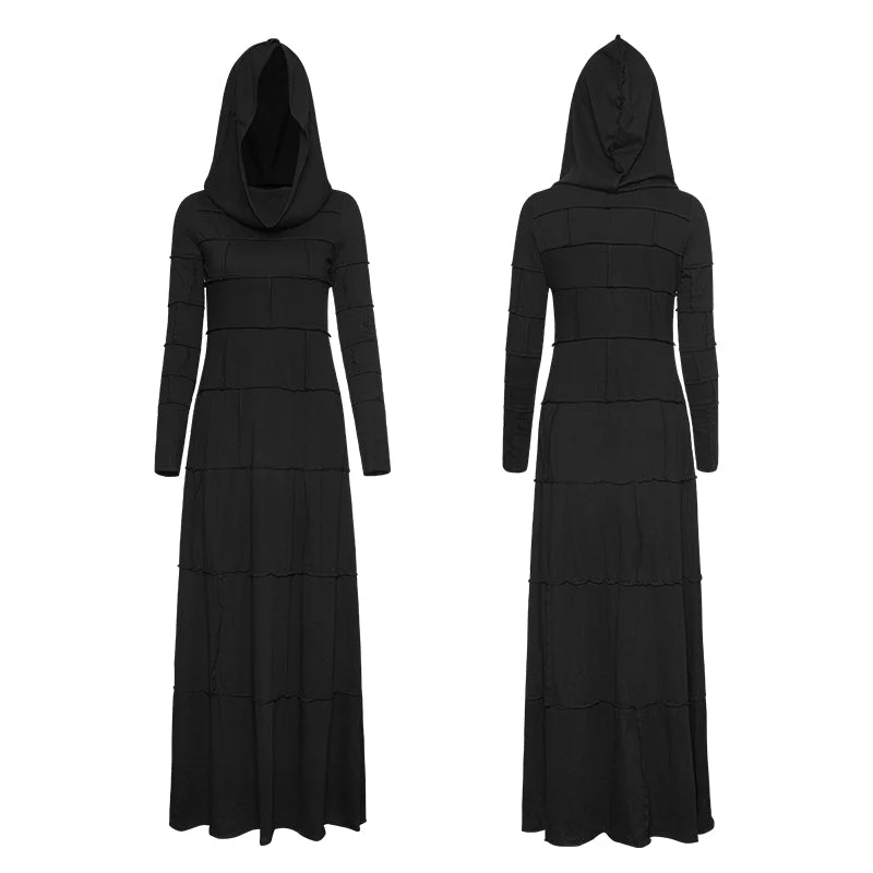 Q-327 Fashion Multi Split Hooded Punk Dress For Women - Image 4