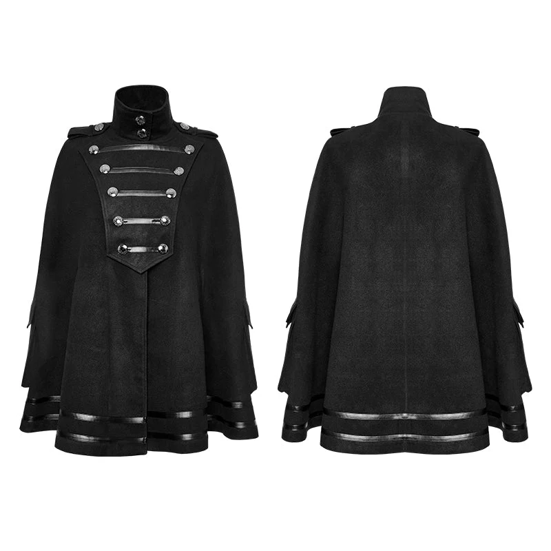 Y-765 Fashion Punk Coat Worsted Military Uniform Cloak For Women - Image 4