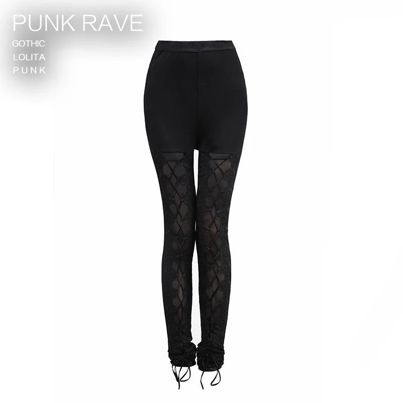 K-187 Fashion Sexy Lady Mesh Knit Laciness Punk Pants Legging - Image 6
