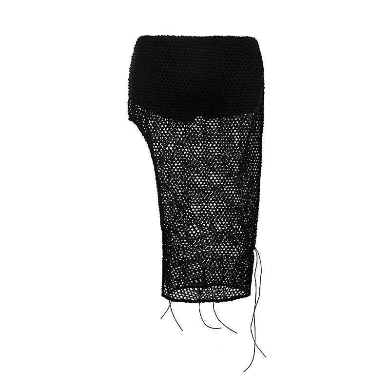 Q-267 Fashion Sexy Lady Shorts Knitted Mesh Punk Skirt - Image 5