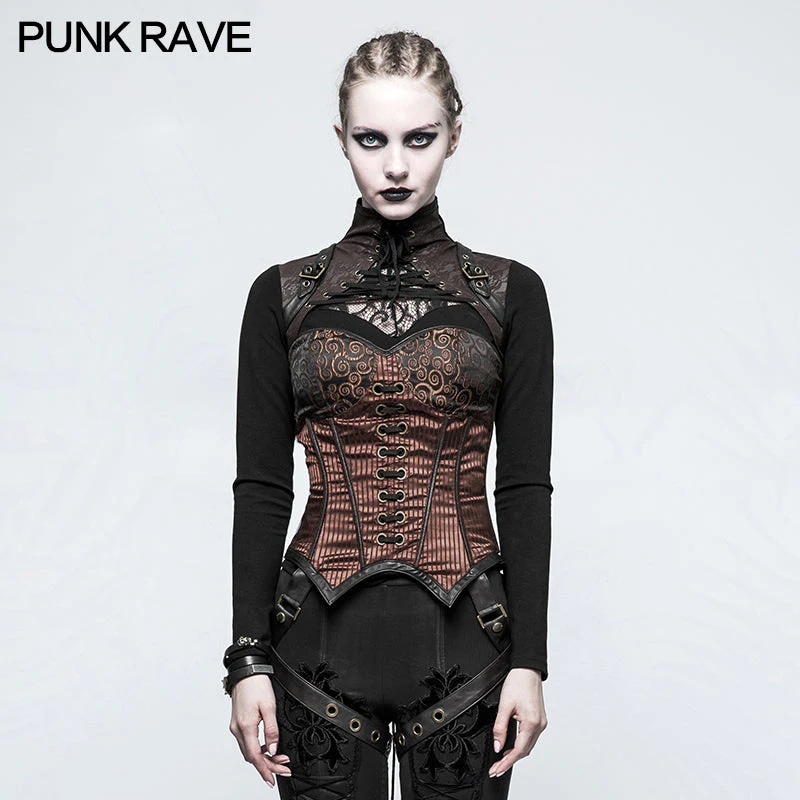 Y-783 Fashion Women Punk Accessories Corset With Removable Leather Leg Loops - Image 6