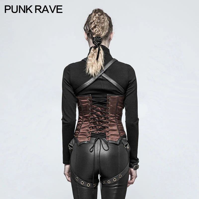 Y-783 Fashion Women Punk Accessories Corset With Removable Leather Leg Loops - Image 8