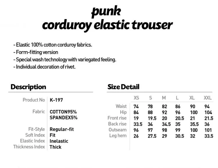 K-197 For Women With Pockets Fashionable Denim Long Punk Pants - Image 6