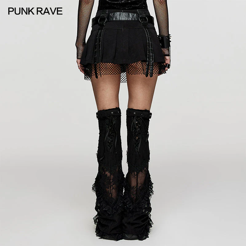 WQ-672BQF Faux Leather short pleated Skirt - Image 3