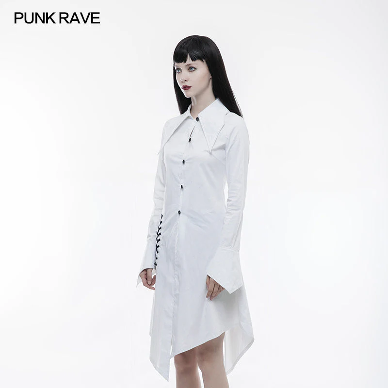 OPY-251 Figuring Style Gothic Shirt Long Blouse With Bat Wing Collar - Image 7