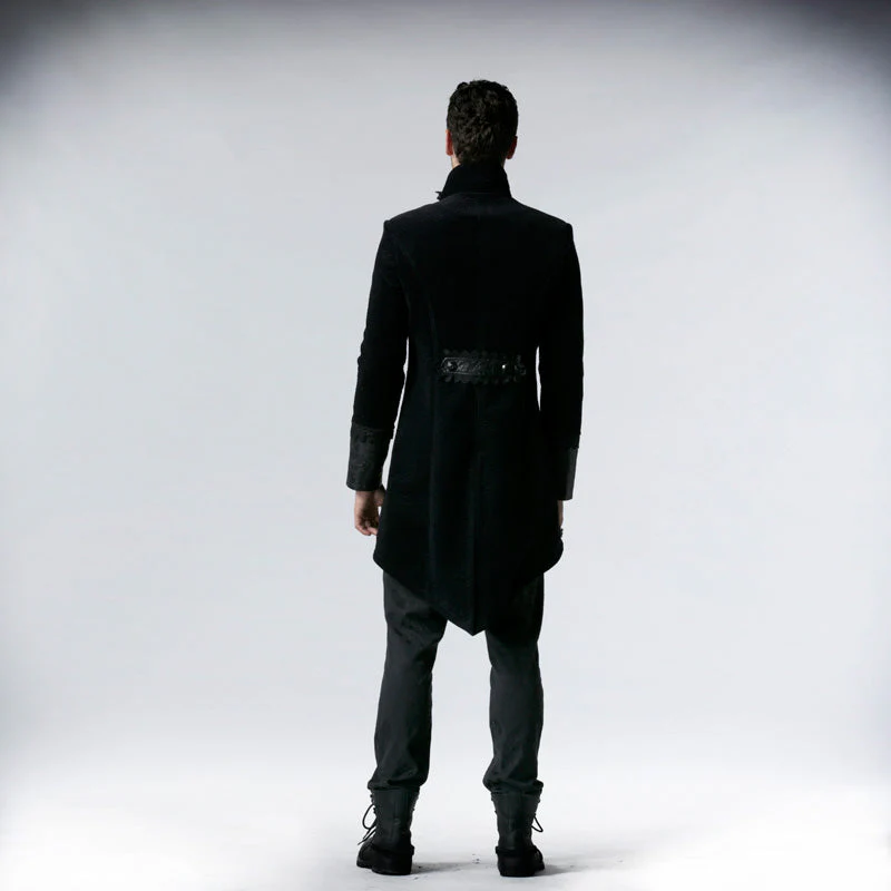 Y-546 Flocking Cotton Double Breasted Gothic Trench Coats - Image 2