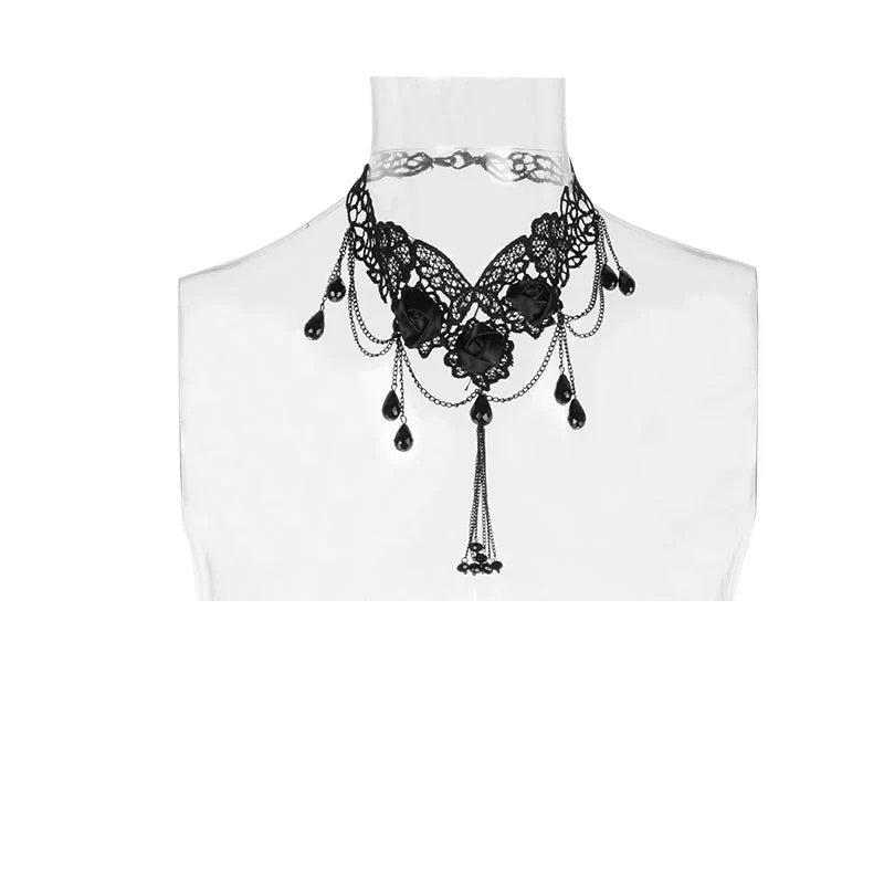 S-157 Flower Embroidery Egyptian Fancy Beads Necklace Gothic Accessories - Image 3