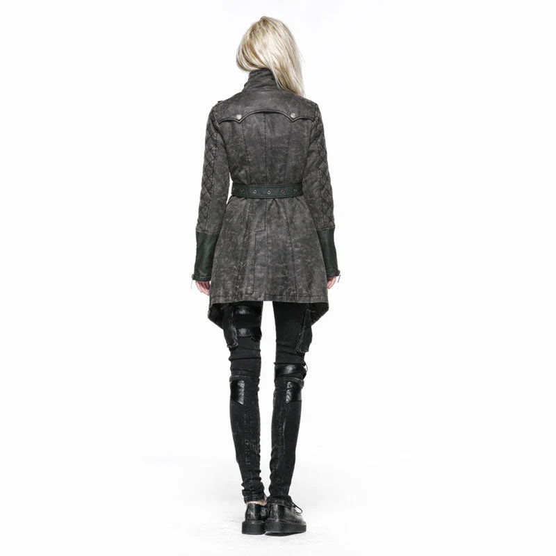 Y-558 Gentleman Long Sleeve Belt Punk Jacket With Lapel For Women - Image 2