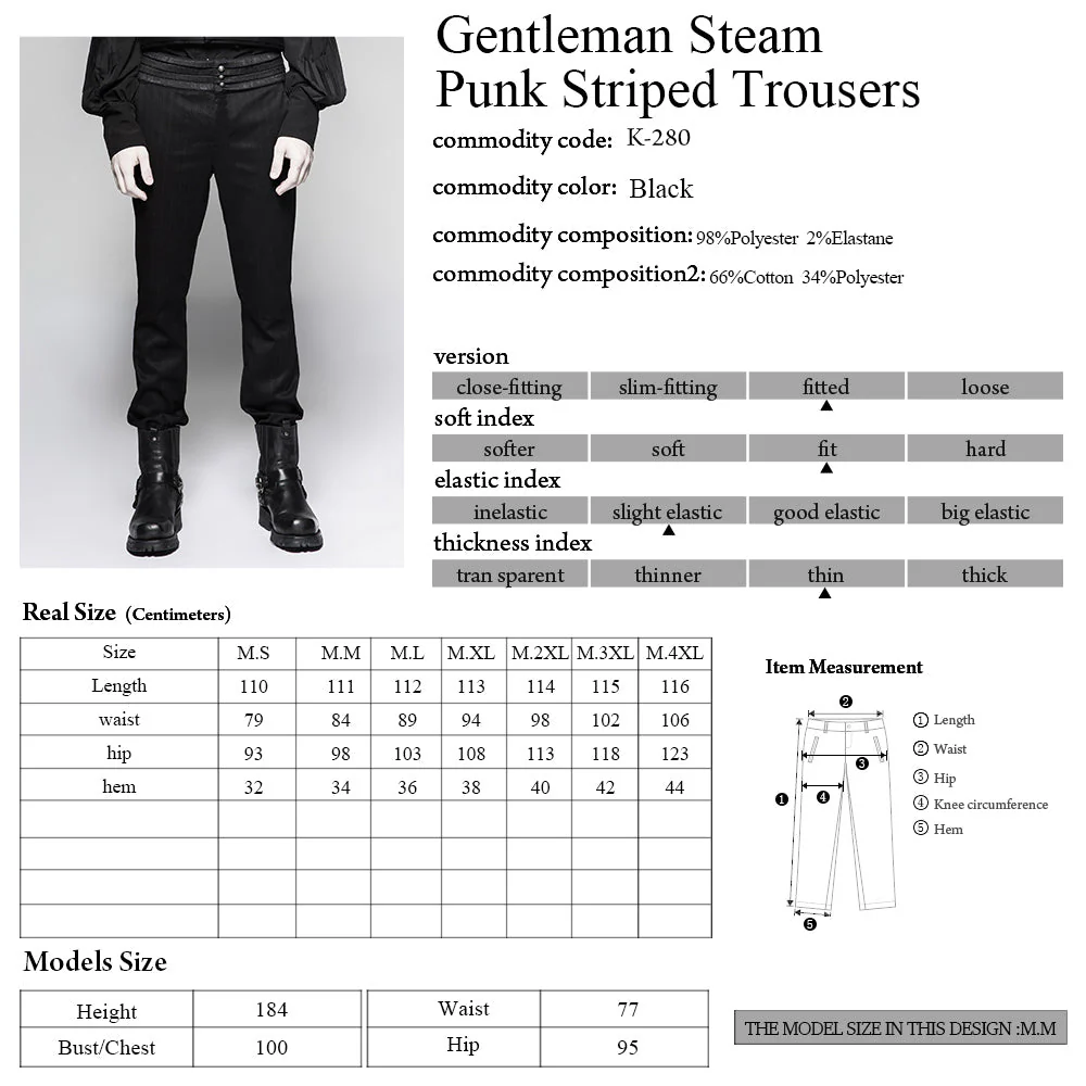 K-280 Gentleman Stripednew Generous Suit Steam Punk Pants - Image 2
