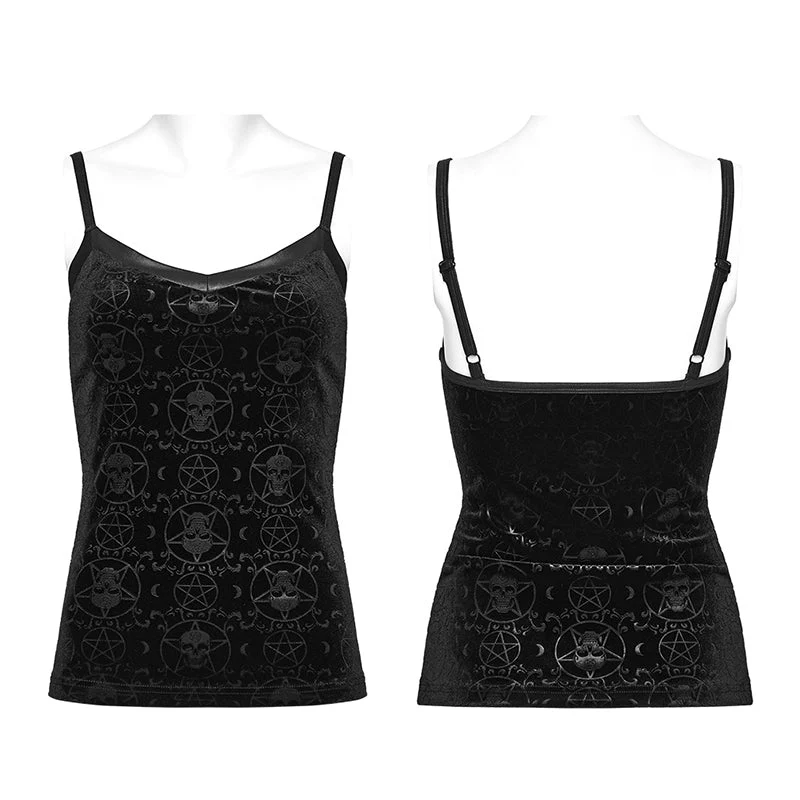 DT-821DDF Goth embossed velvet camisole - Image 4
