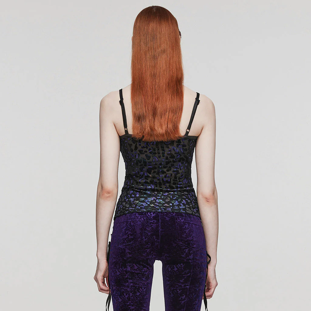 DT-821DDF Goth embossed velvet camisole - Image 6