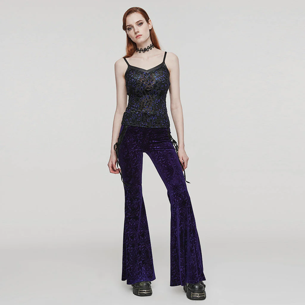 DT-821DDF Goth embossed velvet camisole - Image 7