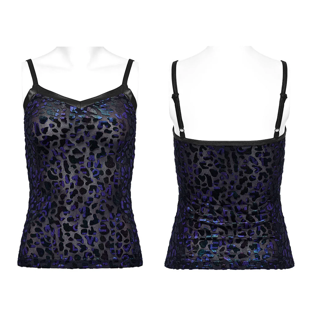 DT-821DDF Goth embossed velvet camisole - Image 8