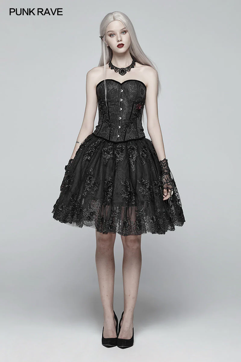 WLQ-088 Gorgeous Lolita Lace Tutu Half Skirt - Image 6