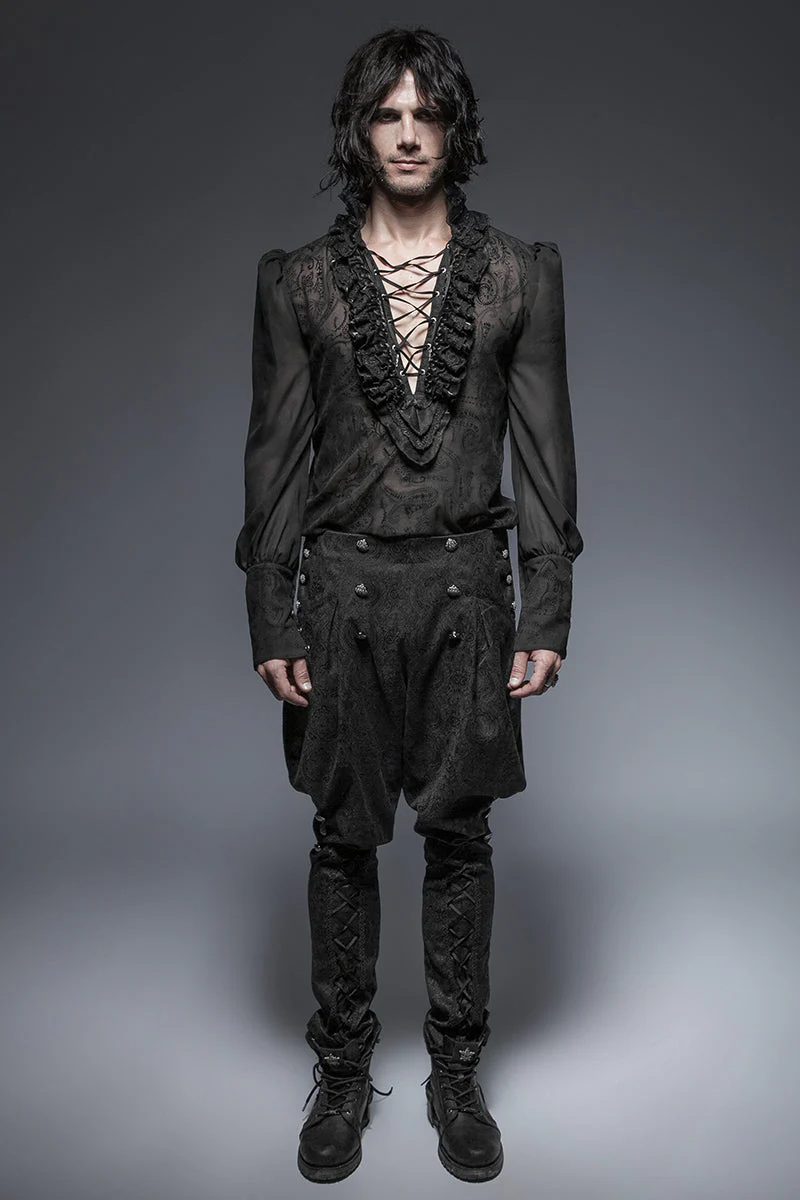 Y-643 Gorgeous Silk Gothic Shirt With Bubble Long Sleeve - Image 6