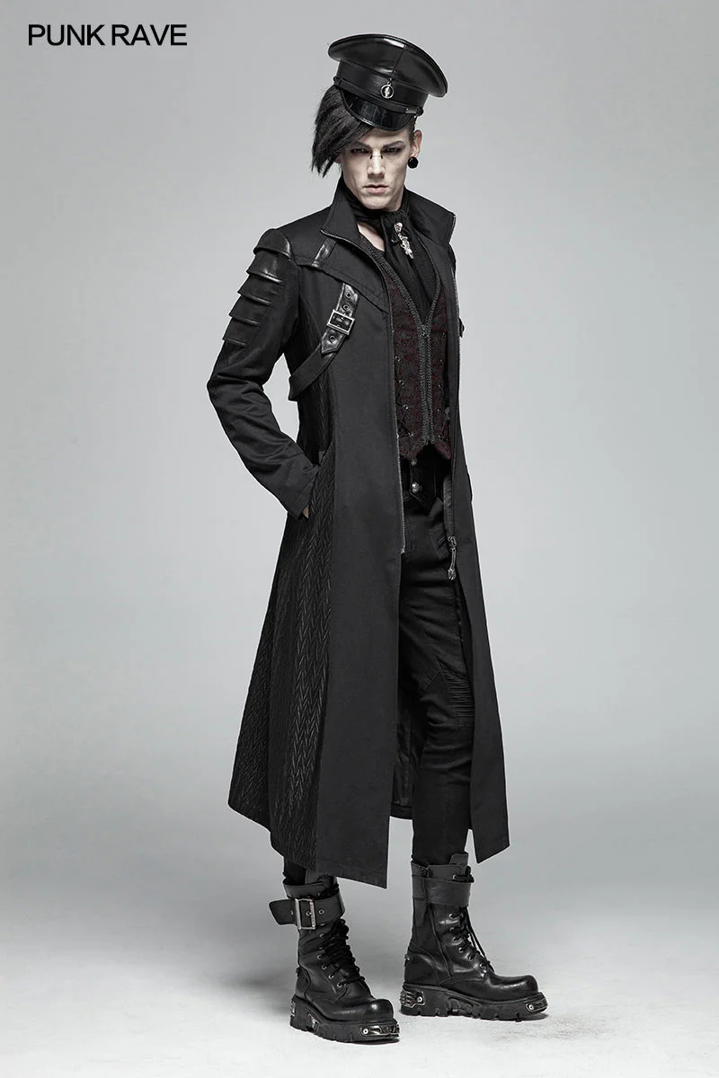 WY-1014 Goth black And Red V-neck Zipper Vest With Cross Decoration - Image 6