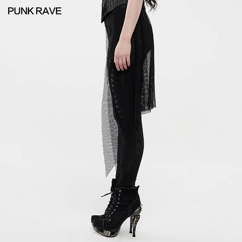 WK-424DDF Goth black flame leggings - Image 3