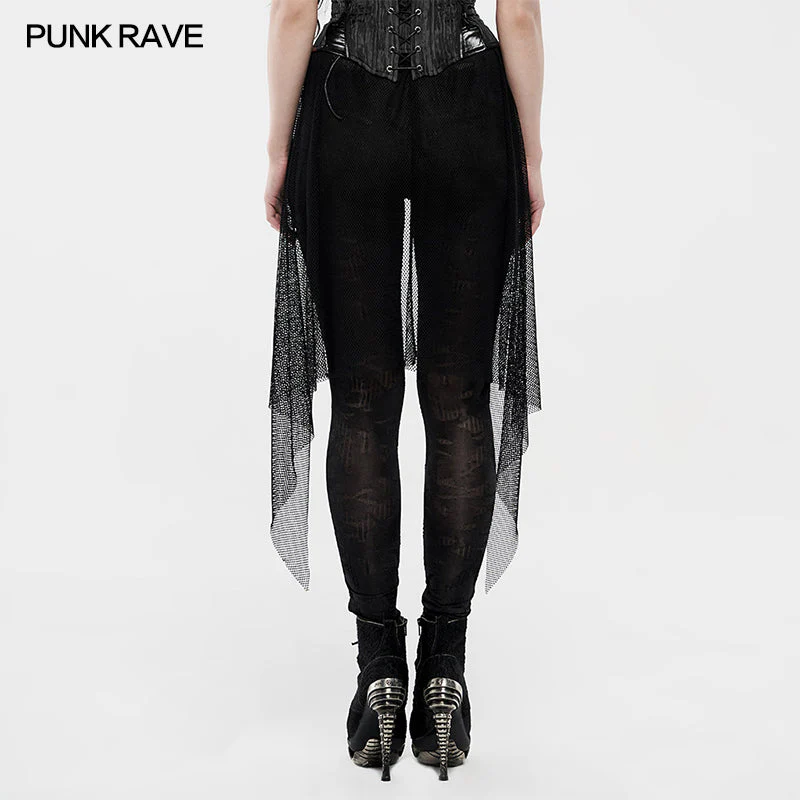 WK-424DDF Goth black flame leggings - Image 4