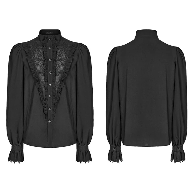 WY-1486CCM Goth chiffon stand collar shirt - Image 5