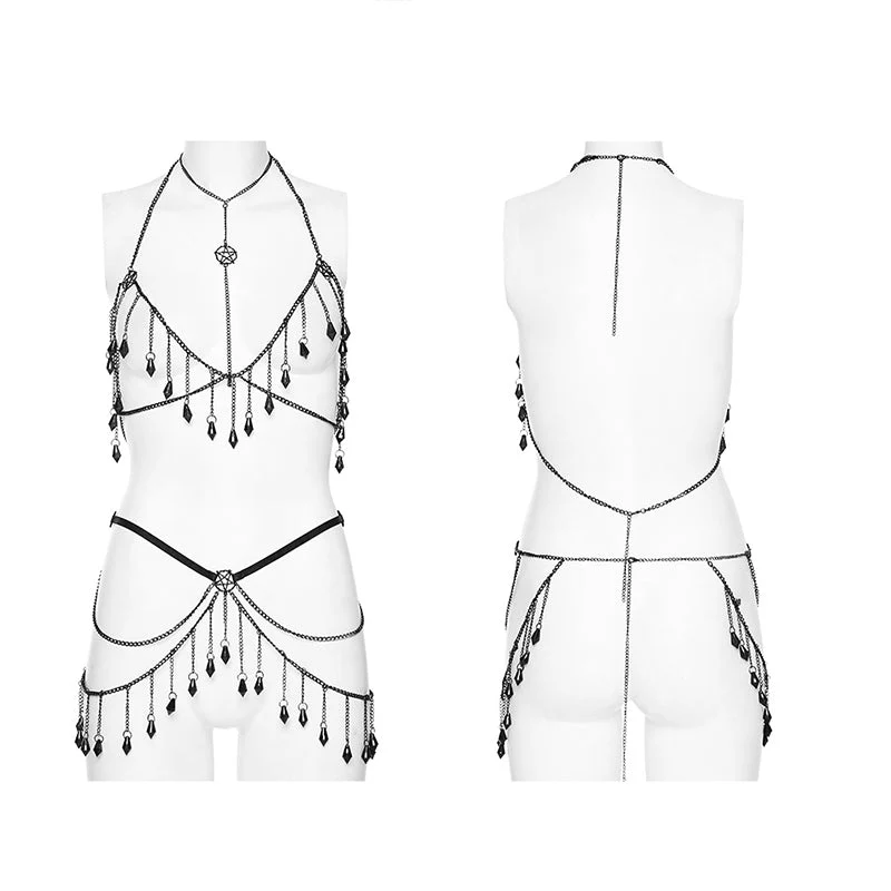 WS-584LHF Goth crystal tassel chains - Image 3