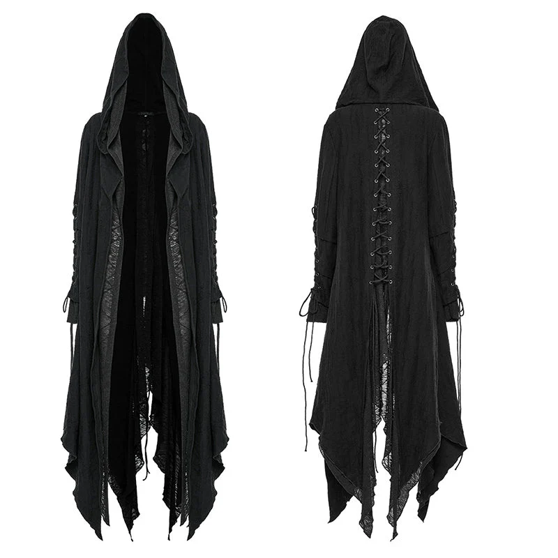 DY-1498ZCF Goth decadent layered long coat - Image 4