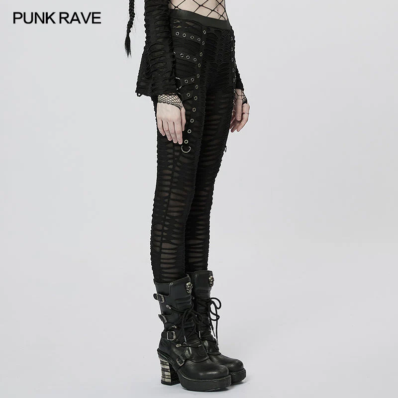 WK-537DQF Goth decayed leggings - Image 7