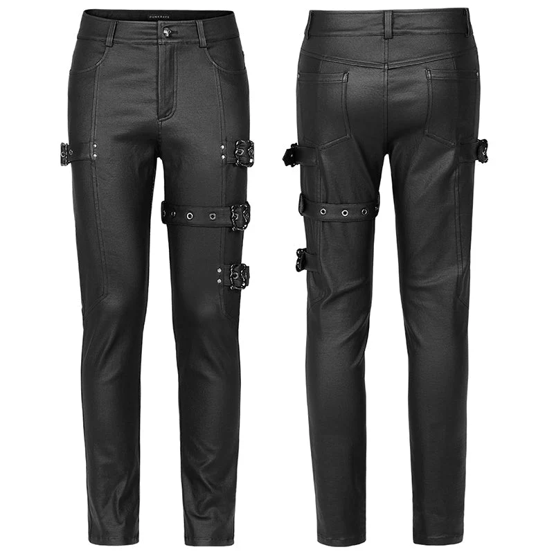 WK-479XCM Goth Elastic Woven Long Pants - Image 4