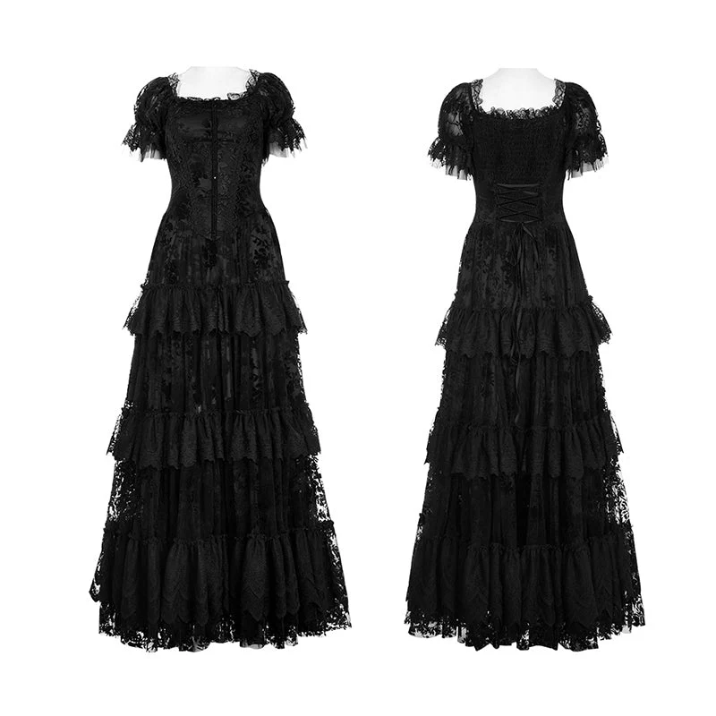 WQ-613LQF Goth Gorgeous Print Dress - Image 5