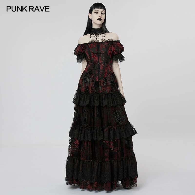 WQ-613LQF Goth Gorgeous Print Dress - Image 6