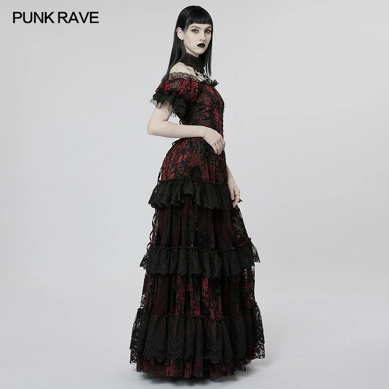 WQ-613LQF Goth Gorgeous Print Dress - Image 7