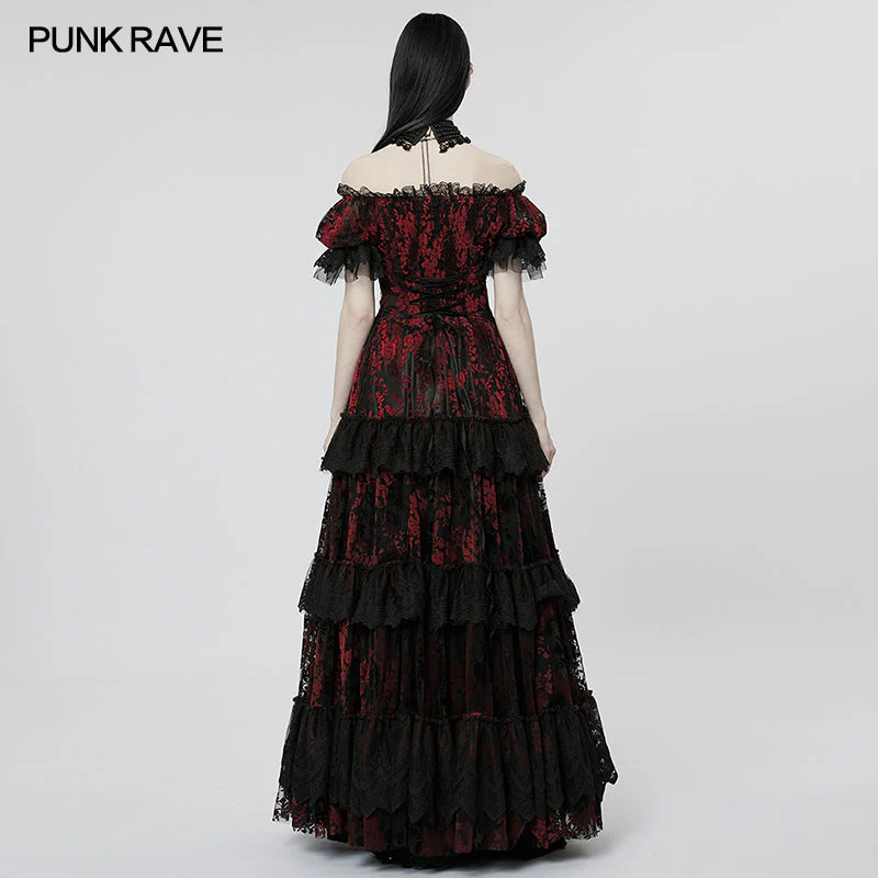 WQ-613LQF Goth Gorgeous Print Dress - Image 8